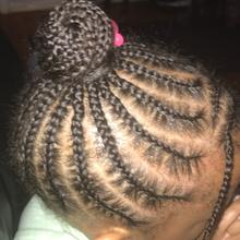 Load image into Gallery viewer, little girl's cornrows using Love My Crown Hair & Beard Butter - Natural conditioning butter for hair, locs and beards by A Little Bit of Love